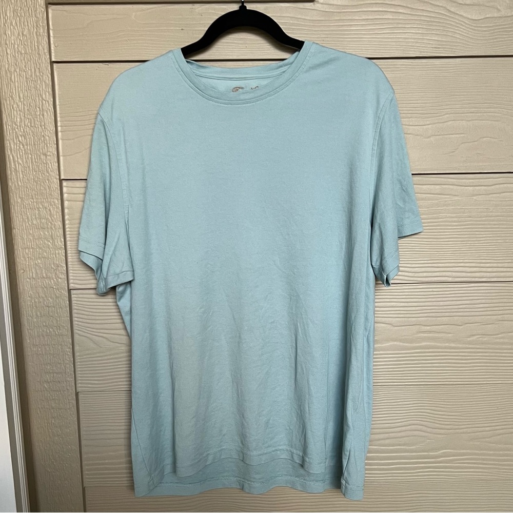 Light Blue Men's Solid Supima Blend Crewneck T-Shirt Size L